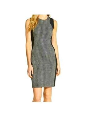 Vince Camuto Factory Girl Rich Black/Gray Soft Knit Form Flattering Dress size 6